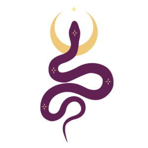 Schlange mit Mondsichel violet