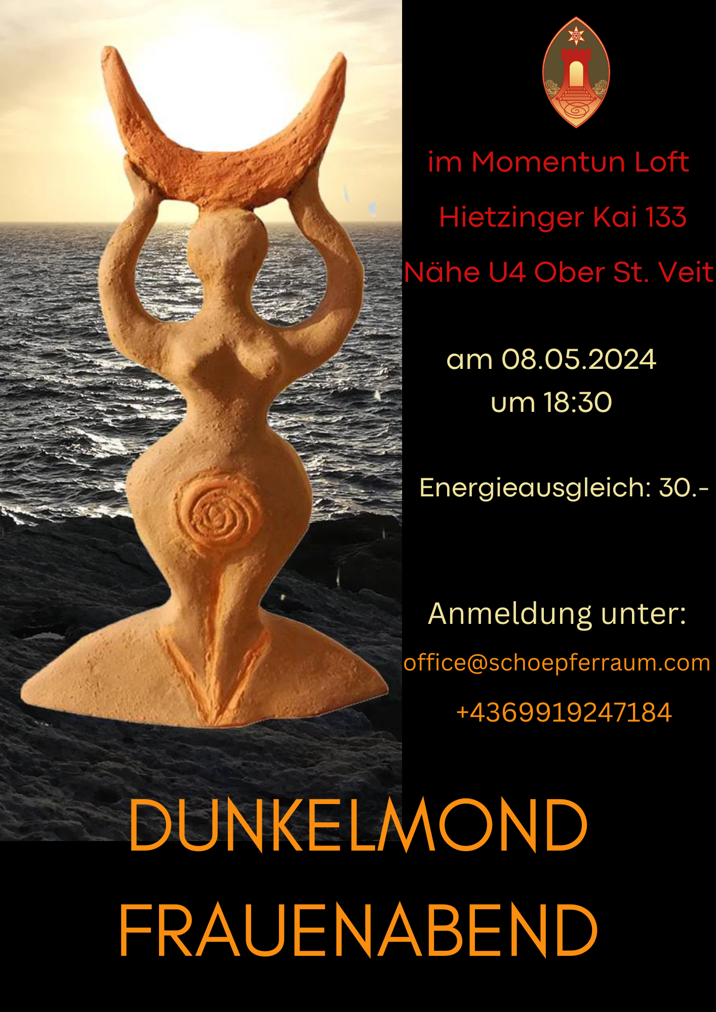 Flyer für Dunkelmondfrauenabend am 8.5.2024